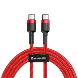 Baseus Cafule Cable wytrzymały nylonowy kabel przewód USB-C PD / USB-C PD PD2.0 60W 20V 3A QC3.0 2M czerwony