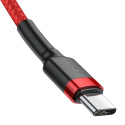 Baseus Cafule Cable wytrzymały nylonowy kabel przewód USB-C PD / USB-C PD PD2.0 60W 20V 3A QC3.0 2M czerwony