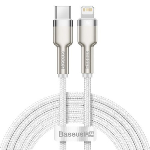Baseus Cafule Metal Data kabel USB Typ C - Lightning 20 W Power Delivery 2 m biały