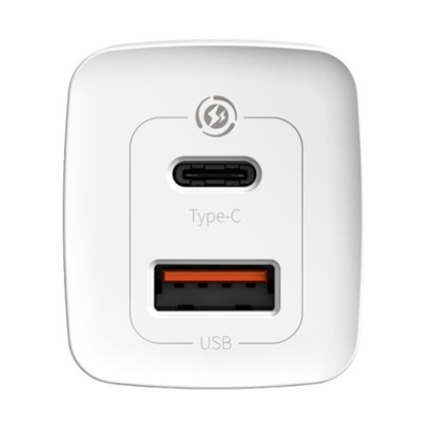 Baseus GaN2 Lite szybka ładowarka sieciowa 65W USB / USB Typ C Quick Charge 3.0 Power Delivery (azotek galu) biały