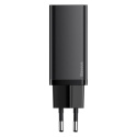 Baseus GaN2 Lite szybka ładowarka sieciowa 65W USB / USB Typ C Quick Charge 3.0 Power Delivery (azotek galu) czarny