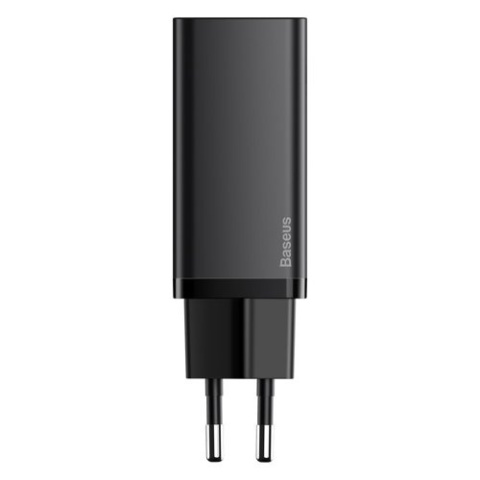 Baseus GaN2 Lite szybka ładowarka sieciowa 65W USB / USB Typ C Quick Charge 3.0 Power Delivery (azotek galu) czarny