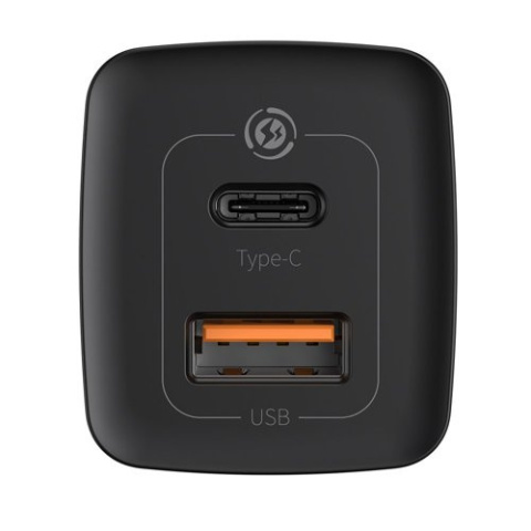Baseus GaN2 Lite szybka ładowarka sieciowa 65W USB / USB Typ C Quick Charge 3.0 Power Delivery (azotek galu) czarny