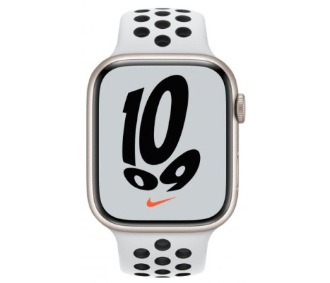 Apple Watch 7 45mm Starlight Aluminum/Black Nike Sport Band