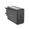 Baseus Speed Mini ładowarka sieciowa zasilacz EU do szybkiego ładowania USB Typ C 20W 3A czarny