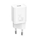 Baseus Super Si szybka ładowarka sieciowa Quick Charge 3.0 Power Delivery 25W 3A + Kabel USB Typ C - USB Typ C 3A 1m biały