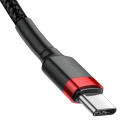 Baseus Cafule Cable wytrzymały nylonowy kabel przewód USB-C PD / USB-C PD PD2.0 60W 20V 3A QC3.0 1M czarny-czerwony