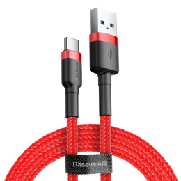 Baseus Cafule Cable wytrzymały nylonowy kabel przewód USB / USB-C QC3.0 3A 1M czerwony