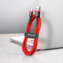 Baseus Cafule Cable wytrzymały nylonowy kabel przewód USB / USB-C QC3.0 3A 1M czerwony