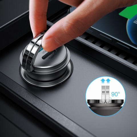 Joyroom szybka ładowarka samochodowa USB Typ C / USB 45W 5 A Power Delivery Quick Charge 3.0 AFC SCP szary