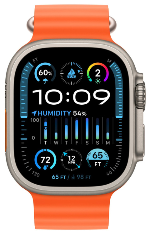 Apple Watch Ultra 2 Cellular 49mm Tytanowy Orange Ocean Band