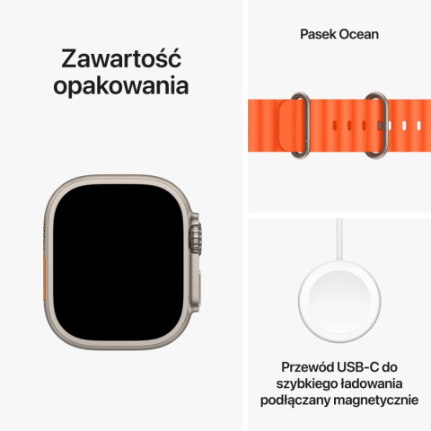 Apple Watch Ultra 2 Cellular 49mm Tytanowy Orange Ocean Band