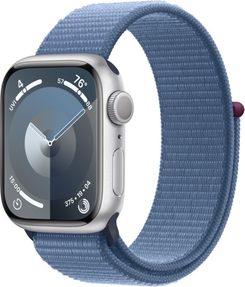 Apple Watch 9 41mm GPS Silver, pasek Blue A2978