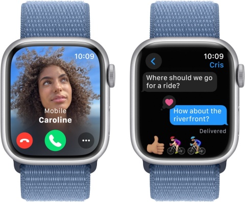 Apple Watch 9 41mm GPS Silver, pasek Blue A2978