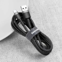 Baseus Cafule Cable wytrzymały nylonowy kabel przewód USB / USB-C QC3.0 3A 1M czarno-szary