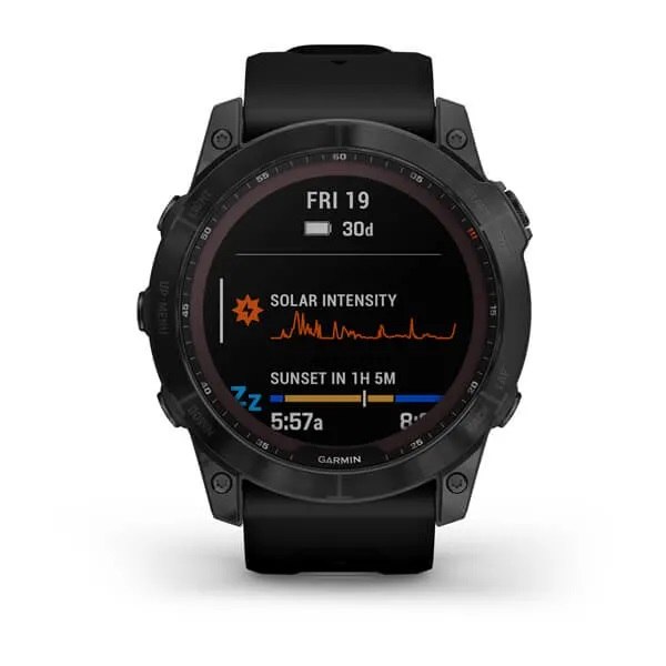 GARMIN FENIX 7X Sapphire Solar smartwatch sportowy Cechy dodatkowe Bluetooth kurzoodporność podświetlany wyświetlacz wstrząsoodporność