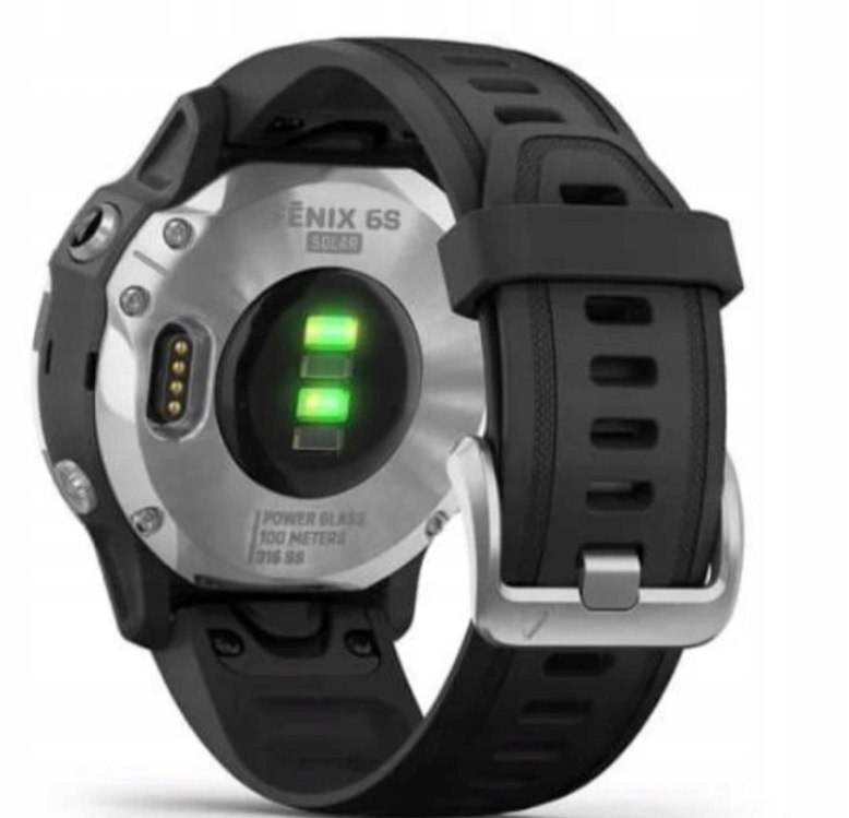 Garmin Fenix 6s Solar Srebrny z czarnym paskiem Kod producenta 010-02409-00